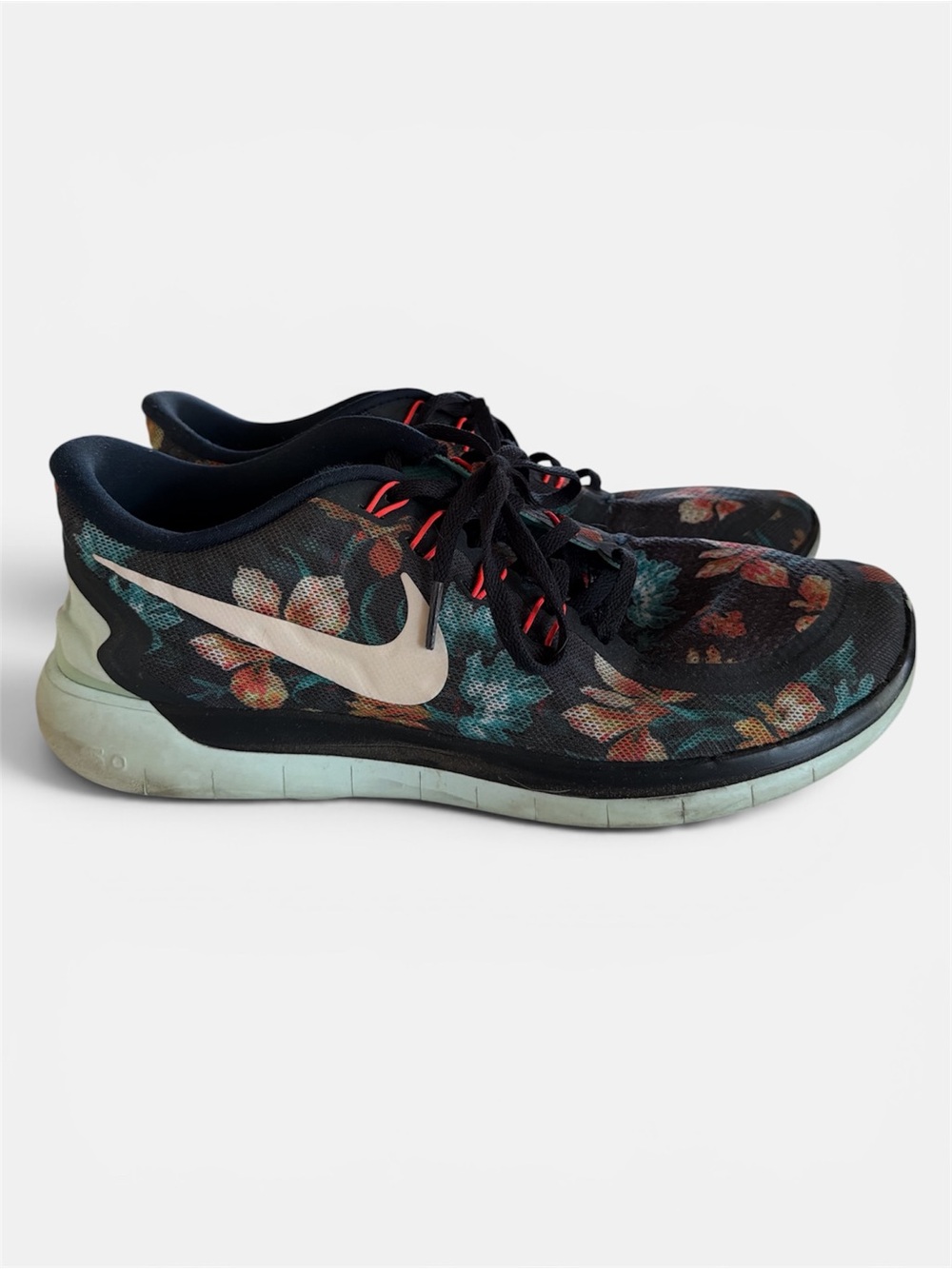 Nike Men’s Free 5.0 Black Floral Running Shoes sz 11